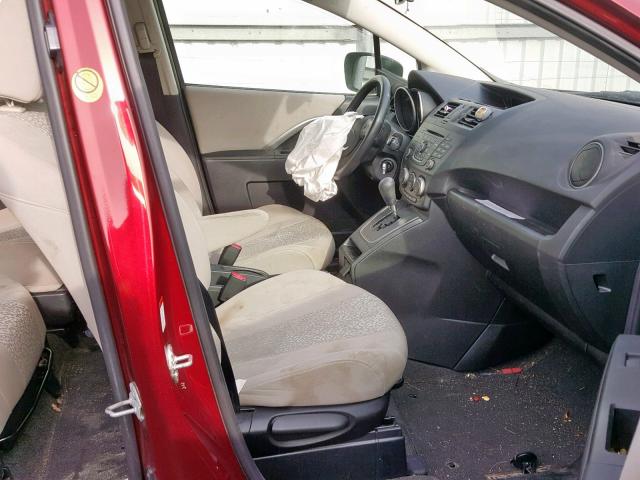 JM1CW2BL7C0107663 - 2012 MAZDA 5 RED photo 5