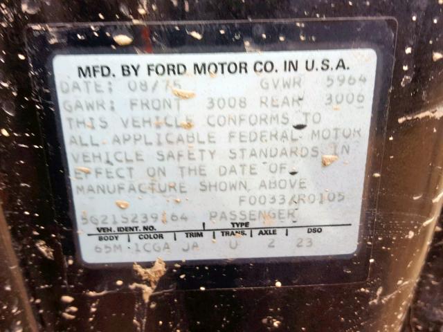 5G21S239164 - 1975 FORD TORINO ELI BLACK photo 10