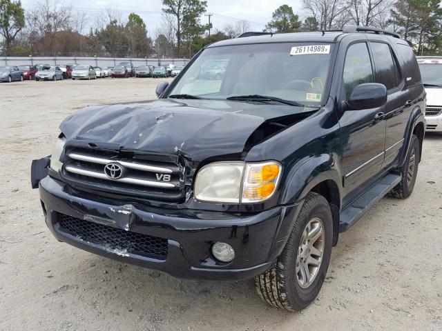 5TDBT48A04S221637 - 2004 TOYOTA SEQUOIA LI BLACK photo 2