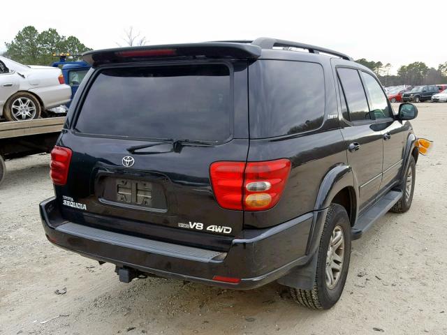 5TDBT48A04S221637 - 2004 TOYOTA SEQUOIA LI BLACK photo 4