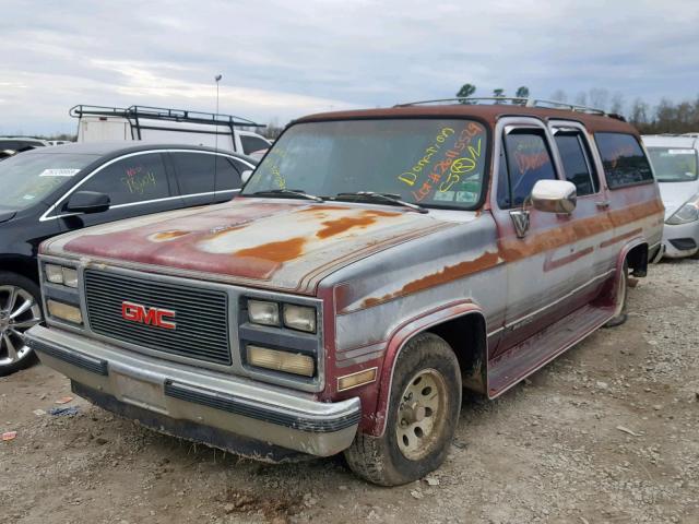 1GKER16K4LF534473 - 1990 GMC SUBURBAN R MAROON photo 2