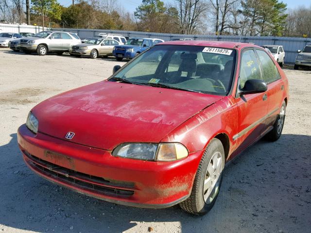 1HGEG8646SL045442 - 1995 HONDA CIVIC DX RED photo 2