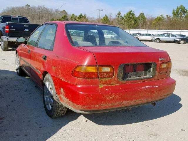 1HGEG8646SL045442 - 1995 HONDA CIVIC DX RED photo 3