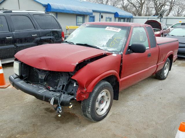 1GTCS19W518227031 - 2001 GMC SONOMA RED photo 2