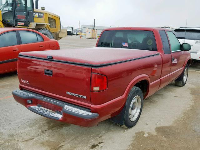 1GTCS19W518227031 - 2001 GMC SONOMA RED photo 4