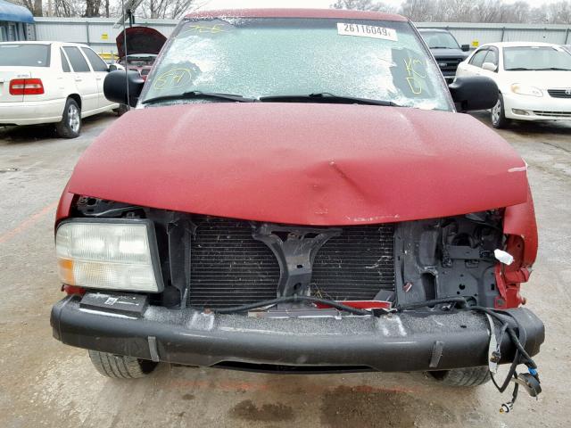 1GTCS19W518227031 - 2001 GMC SONOMA RED photo 9