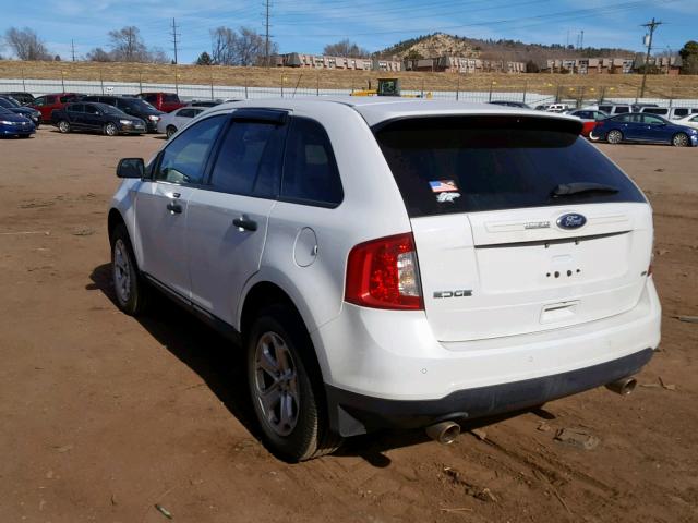 2FMDK4GCXEBA06280 - 2014 FORD EDGE SE WHITE photo 3