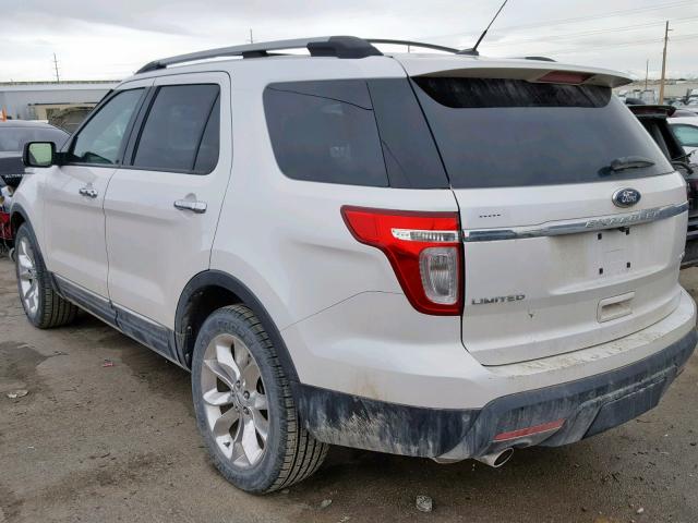 1FMHK8F82CGA04647 - 2012 FORD EXPLORER L WHITE photo 3