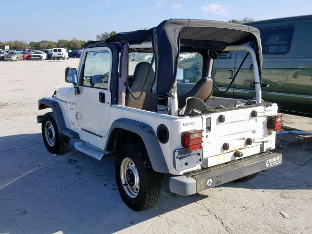 1J4FY19S1WP747355 - 1998 JEEP WRANGLER / WHITE photo 3