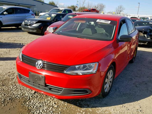 3VW2K7AJ1CM423607 - 2012 VOLKSWAGEN JETTA BASE RED photo 2