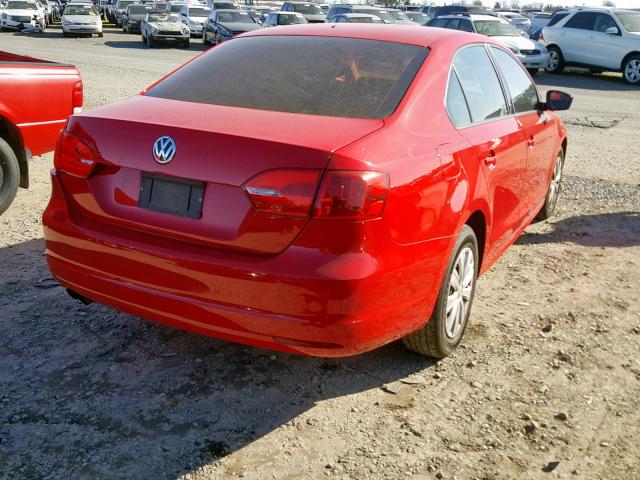 3VW2K7AJ1CM423607 - 2012 VOLKSWAGEN JETTA BASE RED photo 4