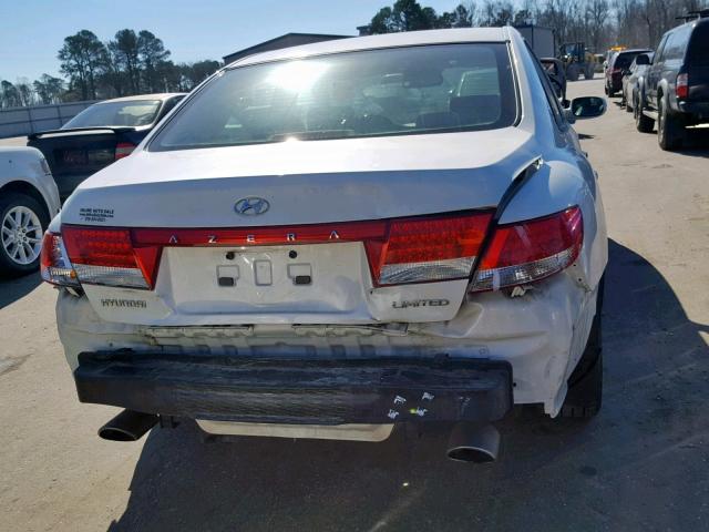 KMHFC46F46A126199 - 2006 HYUNDAI AZERA SE WHITE photo 9