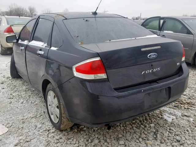 1FAHP34N78W191064 - 2008 FORD FOCUS S/SE BLACK photo 3