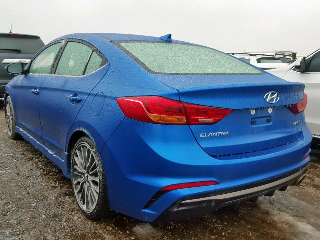 KMHD04LB7JU542871 - 2018 HYUNDAI ELANTRA SP BLUE photo 3