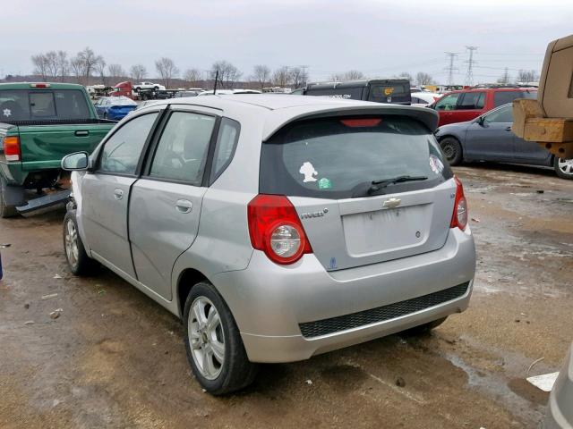 KL1TG66E49B657732 - 2009 CHEVROLET AVEO LT SILVER photo 3