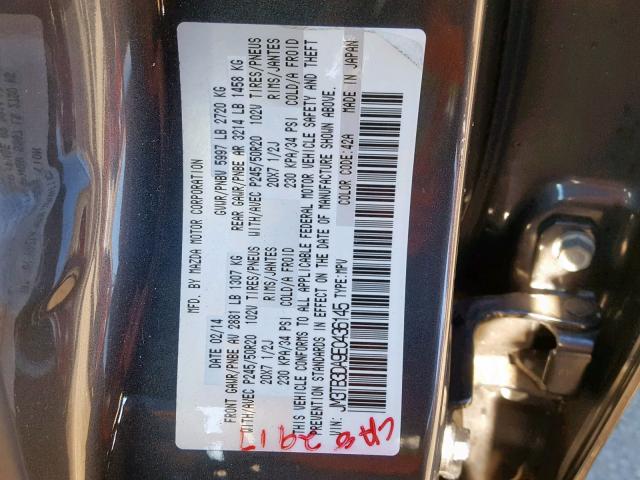 JM3TB3DA9E0436145 - 2014 MAZDA CX-9 GRAND GRAY photo 10