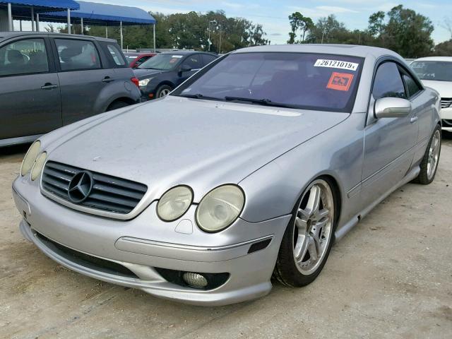 WDBPJ73J91A017348 - 2001 MERCEDES-BENZ CL 55 AMG SILVER photo 2