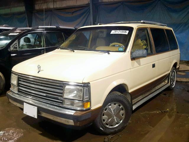2P4FH5130HR243216 - 1987 PLYMOUTH VOYAGER LE TWO TONE photo 2