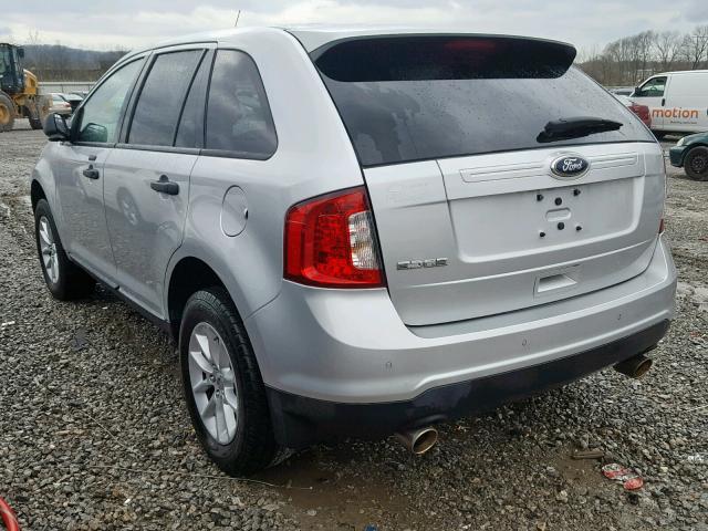 2FMDK3GC1DBC15450 - 2013 FORD EDGE SE SILVER photo 3