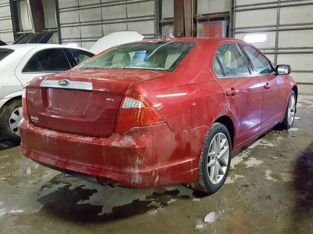3FAHP0JA5CR169284 - 2012 FORD FUSION SEL RED photo 4
