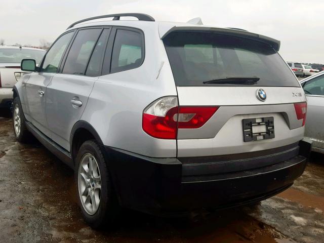 WBXPA73444WC43516 - 2004 BMW X3 2.5I SILVER photo 3