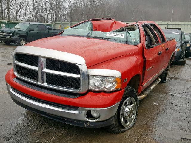 1D7KU28D24J143263 - 2004 DODGE RAM 2500 S RED photo 2