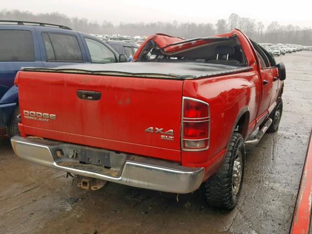 1D7KU28D24J143263 - 2004 DODGE RAM 2500 S RED photo 4