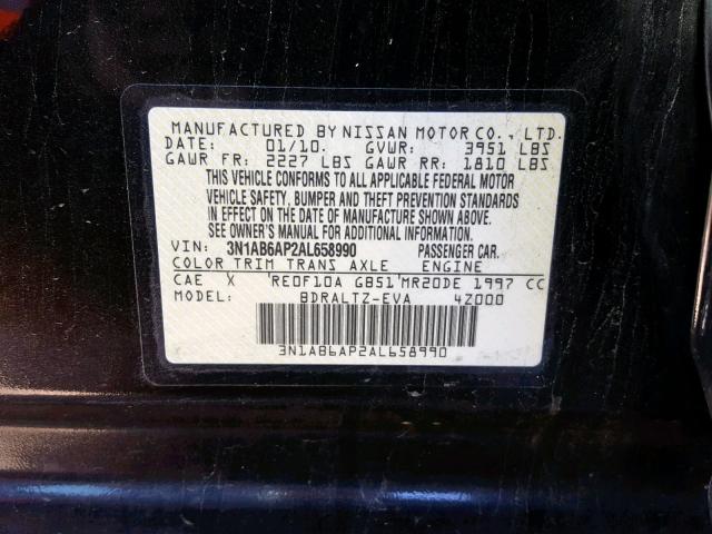 3N1AB6AP2AL658990 - 2010 NISSAN SENTRA 2.0 BROWN photo 10