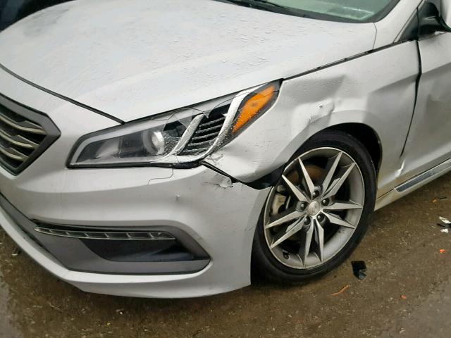 5NPE34AB2FH072107 - 2015 HYUNDAI SONATA SPO SILVER photo 9