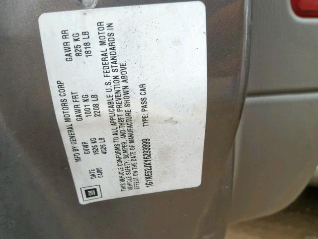 1G1NE52JXY6293899 - 2000 CHEVROLET MALIBU LS TAN photo 10