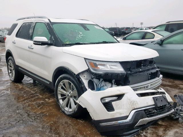 1FM5K8F85KGA69820 - 2019 FORD EXPLORER L WHITE photo 1