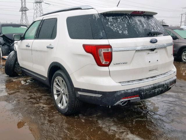 1FM5K8F85KGA69820 - 2019 FORD EXPLORER L WHITE photo 3