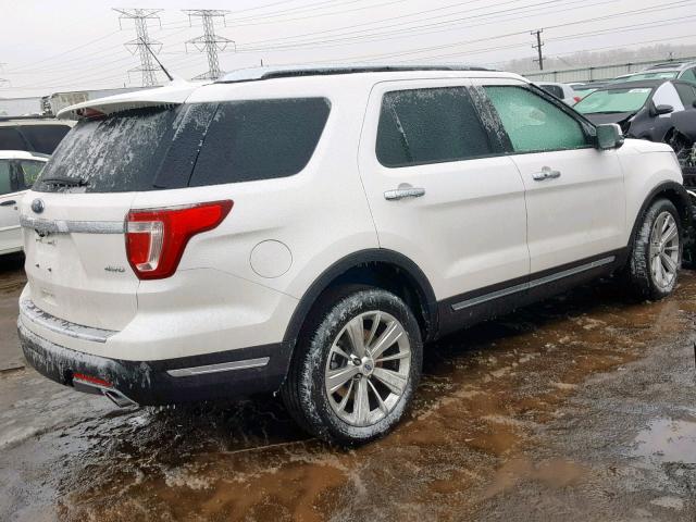 1FM5K8F85KGA69820 - 2019 FORD EXPLORER L WHITE photo 4