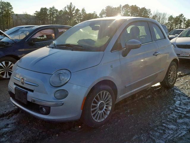 3C3CFFCR8CT118110 - 2012 FIAT 500 LOUNGE SILVER photo 2