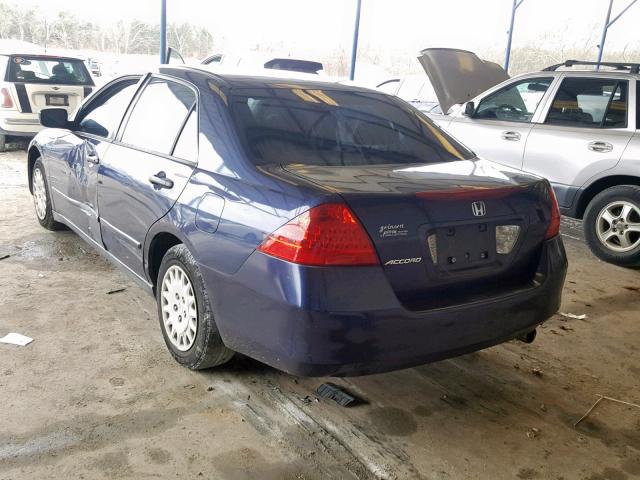 1HGCM56196A033422 - 2006 HONDA ACCORD VAL BLUE photo 3