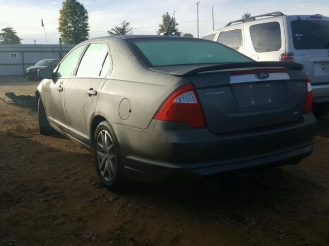 3FAHP0JG6AR233687 - 2010 FORD FUSION SEL GRAY photo 3