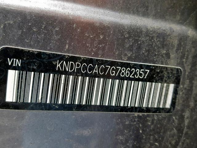 KNDPCCAC7G7862357 - 2016 KIA SPORTAGE E GRAY photo 10