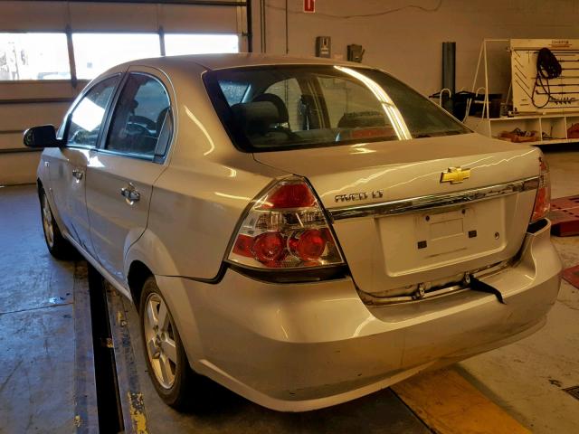 KL1TG56678B245287 - 2008 CHEVROLET AVEO LT SILVER photo 3