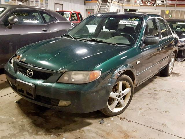 JM1BJ225131157531 - 2003 MAZDA PROTEGE DX GREEN photo 2