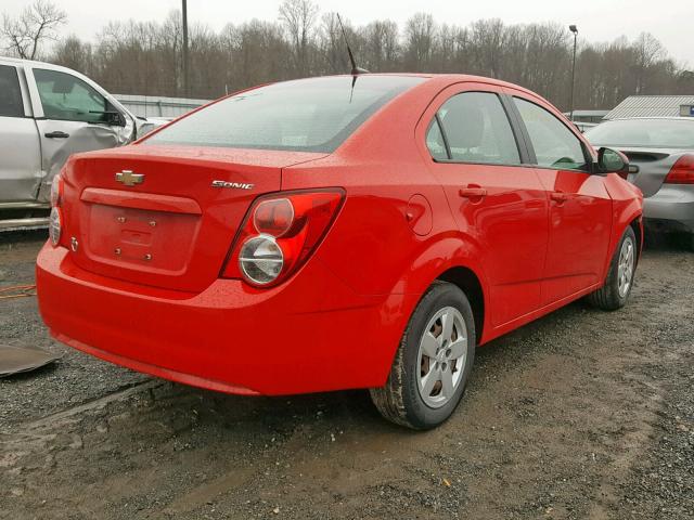 1G1JA5SG3E4121266 - 2014 CHEVROLET SONIC LS 红色 照片 4