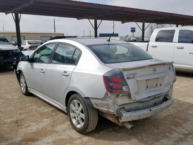 3N1AB6AP2BL616580 - 2011 NISSAN SENTRA 2.0 SILVER photo 3