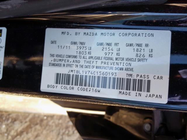 JM1BL1V74C1560193 - 2012 MAZDA 3 I  photo 10