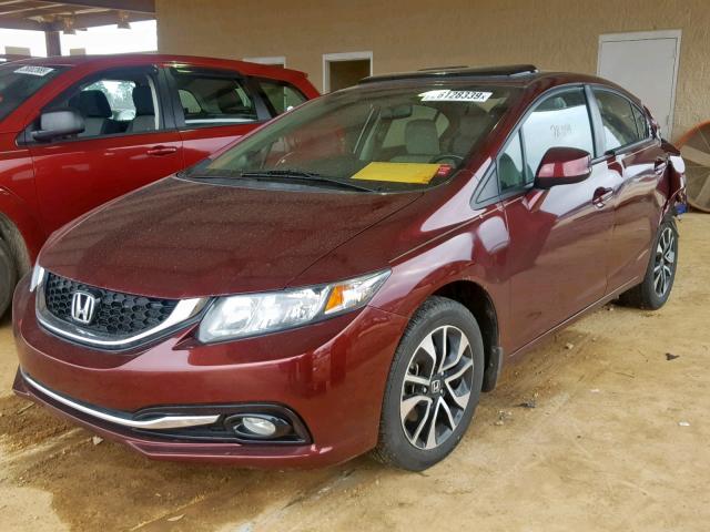 19XFB2F98DE026753 - 2013 HONDA CIVIC EXL BURGUNDY photo 2