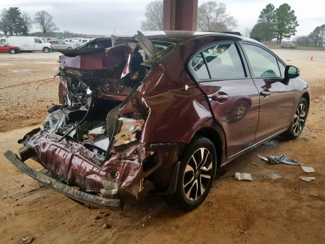 19XFB2F98DE026753 - 2013 HONDA CIVIC EXL BURGUNDY photo 4