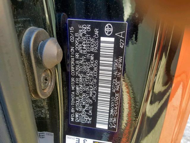 JTKJF5C74FJ008056 - 2015 TOYOTA SCION TC ნარინჯისფერი ფოტო 10