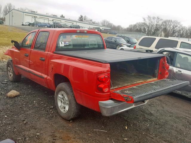 1D7HE48N26S512972 - 2006 DODGE DAKOTA QUA RED photo 3