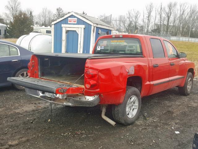 1D7HE48N26S512972 - 2006 DODGE DAKOTA QUA RED photo 4