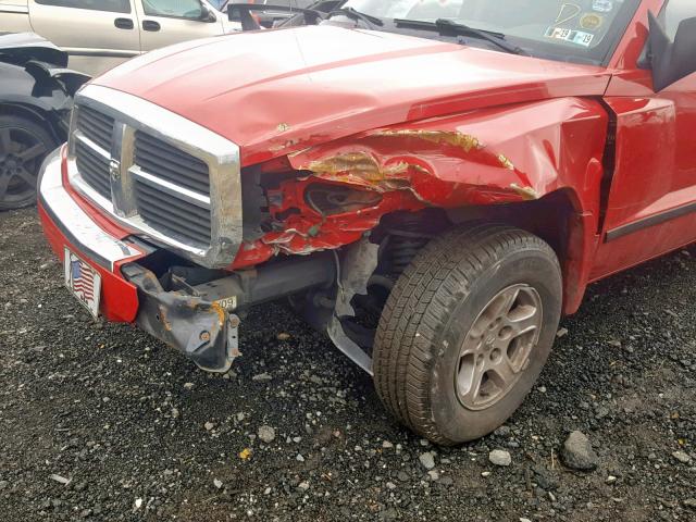 1D7HE48N26S512972 - 2006 DODGE DAKOTA QUA RED photo 9