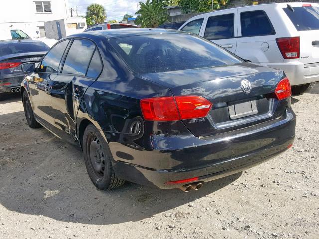 3VW2K7AJ5BM072862 - 2011 VOLKSWAGEN JETTA BASE 黑色 照片 3