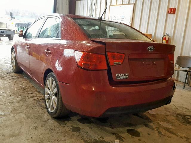 KNAFW4A39A5291334 - 2010 KIA FORTE SX RED photo 3